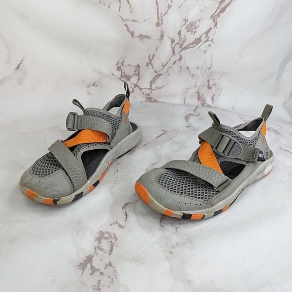 Chaco Sandal Mens Size 9 Gray Orange Shoe Sport Adjustable Odyssey - Picture 5 of 9